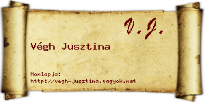 Végh Jusztina névjegykártya
