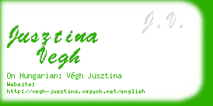 jusztina vegh business card