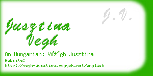 jusztina vegh business card